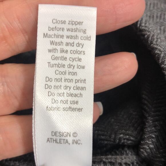 Athleta Gray Herringbone Sly Drifter Zippered Leggings XS EUC - Picture 9 of 11